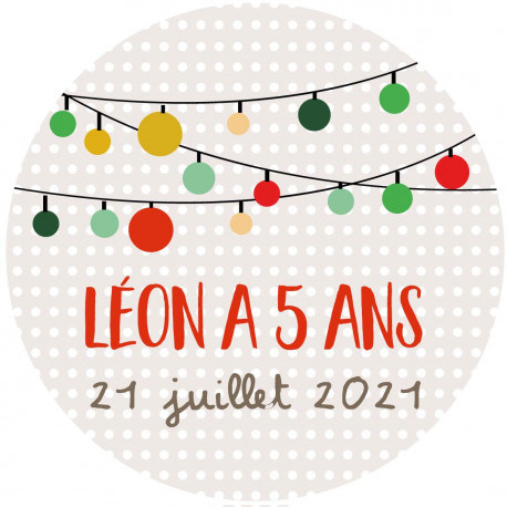 Sticker anniversaire "pompons"
