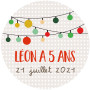 Sticker anniversaire "pompons"