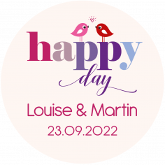 Autocollant personnalisé "happy day"