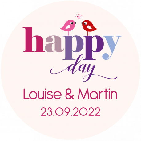 Autocollant personnalisé "happy day"