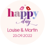 Autocollant personnalisé "happy day"