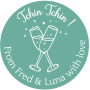Autocollant mariage personnalisé "tchin tchin"