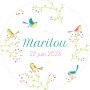 Sticker communion "mon petit pinson"