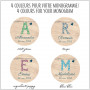 Le magnet bois enfant "monogramme"