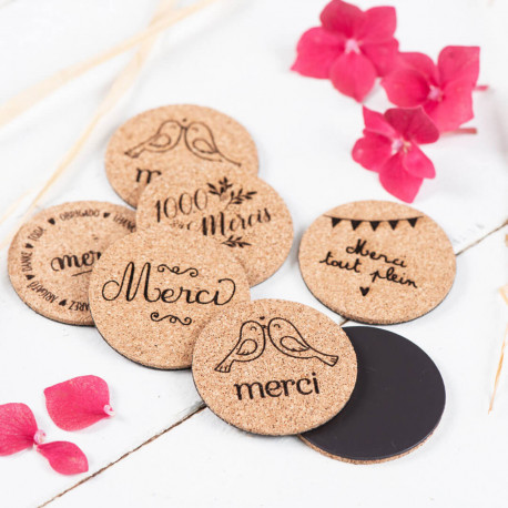 Le petit magnet liège "merci"