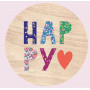 Le magnet bois HAPPY (couleur)