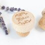 Bouchon de vin réutilisable en bois "merci"