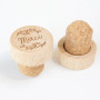Bouchon de vin réutilisable en bois "merci"