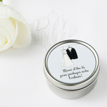 La petite bougie de remerciement mariage chic