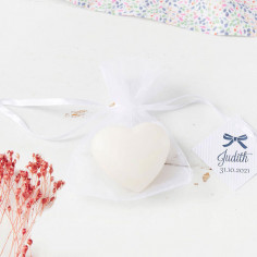 Le savon coeur personnalisé baptême