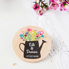 Le magnet bois mariage personnalisé (couleur)