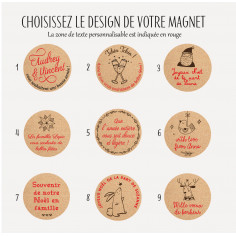 le petit aimant liège Noël et fête (personnalisable)