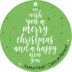 Sticker personnalisé Noël  "merry"