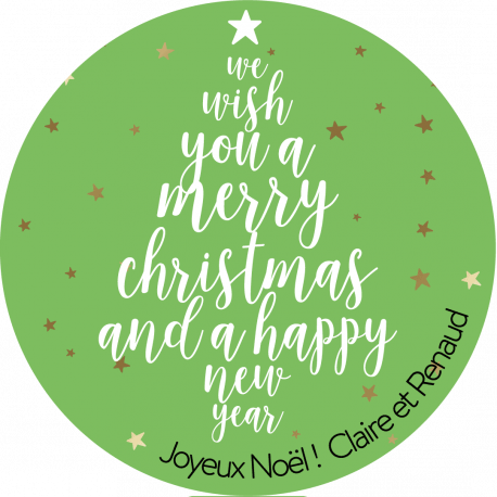 Sticker personnalisé Noël  "merry"