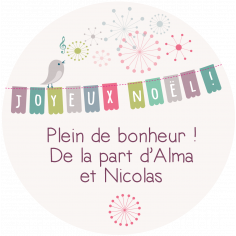 Sticker personnalisé "Happy Noël"