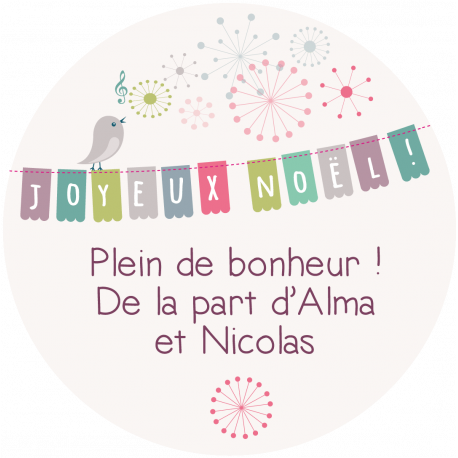 Sticker personnalisé "Happy Noël"