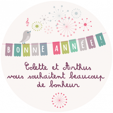 Sticker personnalisé bonne année
