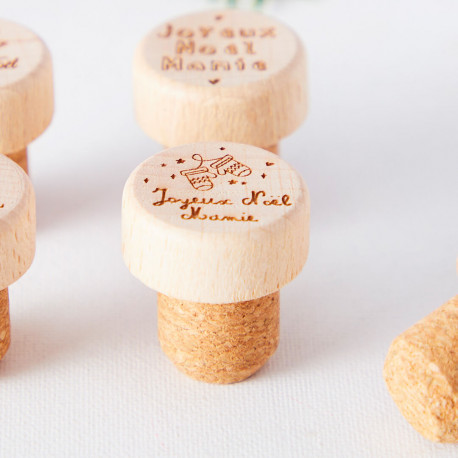 Bouchon de vin Joyeux Noël pour Mamie