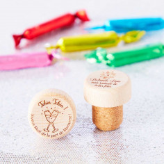 Bouchon de vin en bois personnalisable Noël