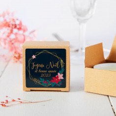 La petite bougie porcelaine rose de Noël