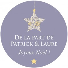 Sticker personnalisé Noël  "l'étoile d'or"