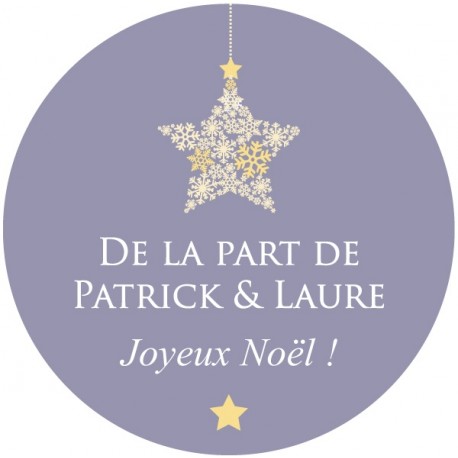 Sticker personnalisé Noël  "l'étoile d'or"